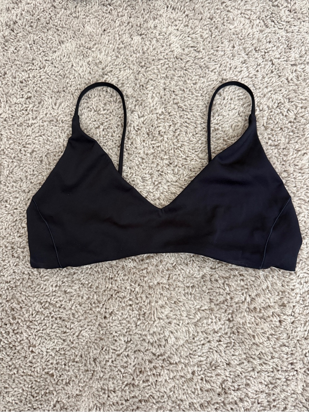 Left On Friday Black Minimal V-Neck Swim Bralette